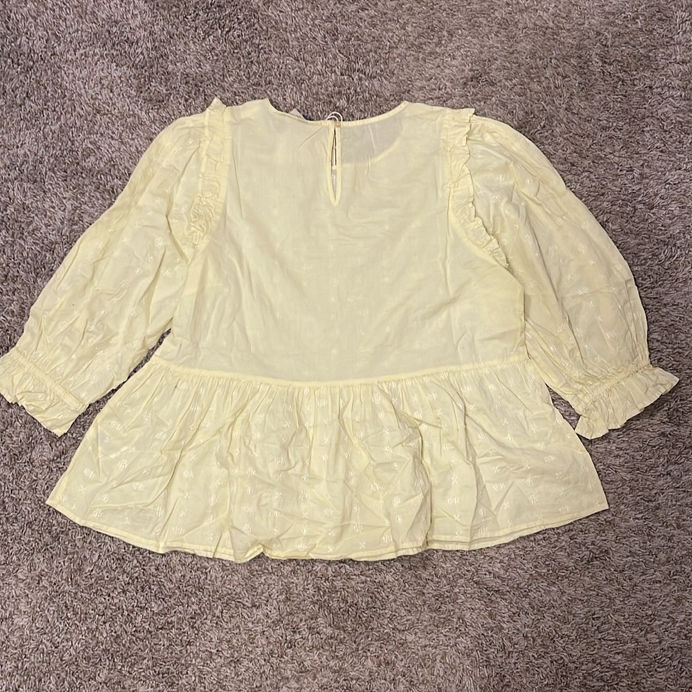 Universal Thread Pale Yellow Ruffle Peasant Blouse - Picture 2 of 3